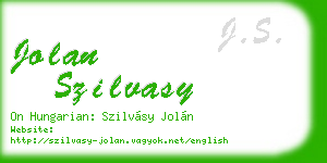 jolan szilvasy business card