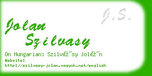 jolan szilvasy business card